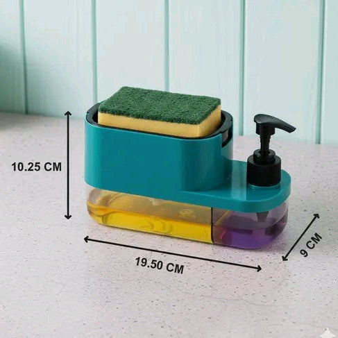 2-in-1 Soap Dispenser & Sponge Holder – Countertop Sink Organizer with Pump